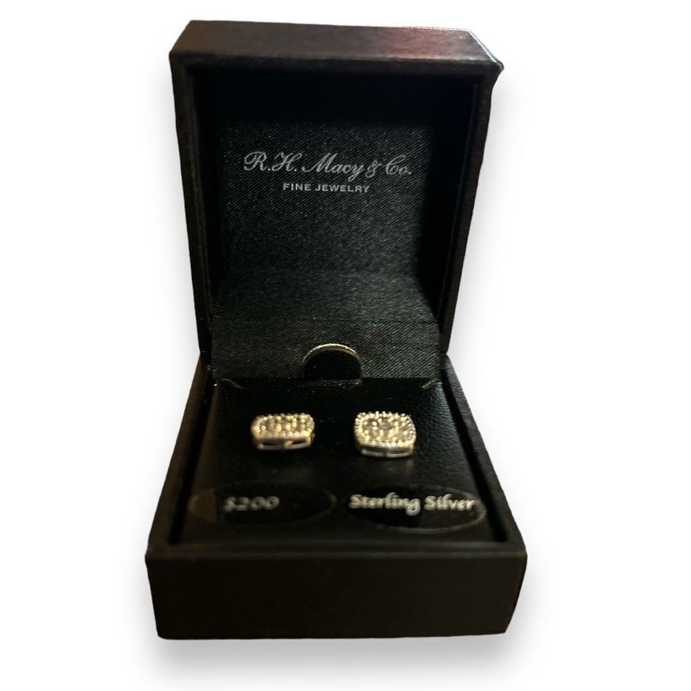 R.H Macy & Company Jewelry Bridge Stud Earrings from Macy’s Sterling Silver - Picture 3 of 5